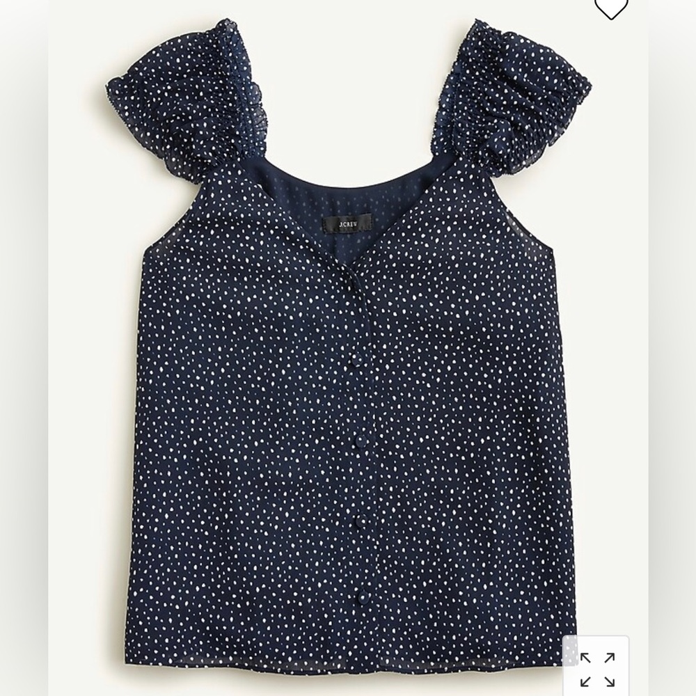 J.Crew chiffon cap-sleeve top. Like new condition. Size XXL.